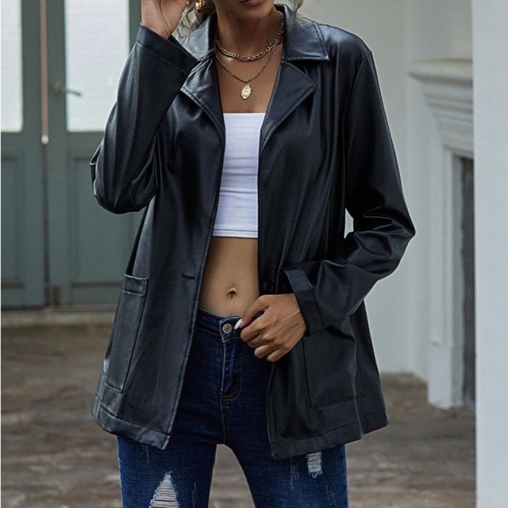 oversized leather jacket